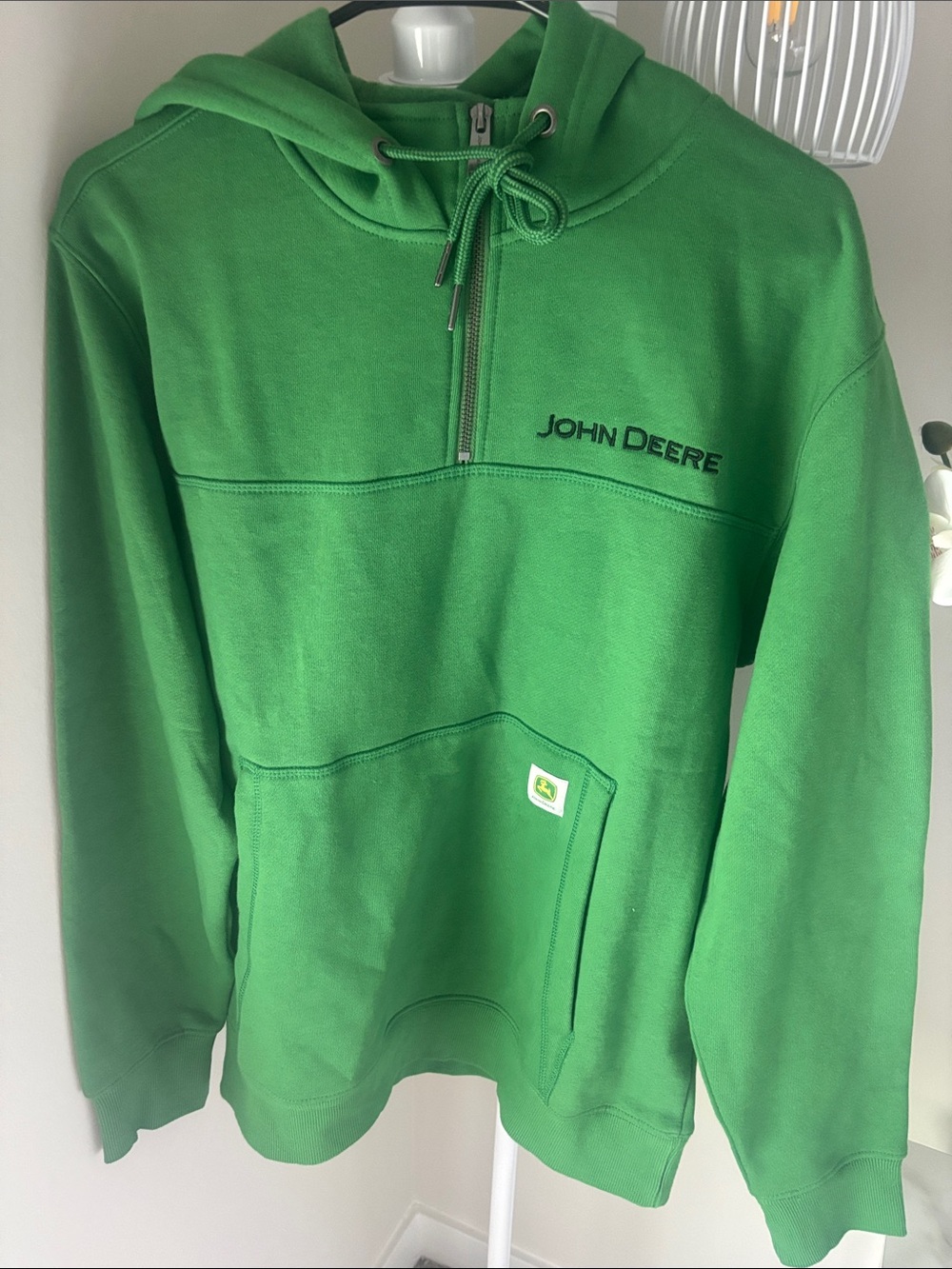 John Deere Green Quarter-Zip Hooded Sweatshirt
